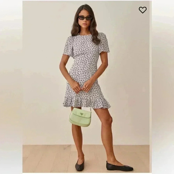 NWT Reformation  White & Blue Floral Beesley Dress IN US 2 - Picture 5 of 7